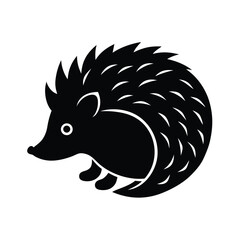 hedgehog curled vector silhouette 