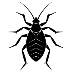 Assassin bug silhouette vector illustration