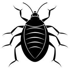 Bed bug silhouette vector illustration