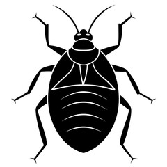 Bed bug silhouette vector illustration