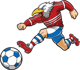 Eagle Soccer Player Mascot
