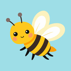 Cute bee flying vector illustration 