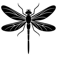 Damselfly silhouette vector illustration 