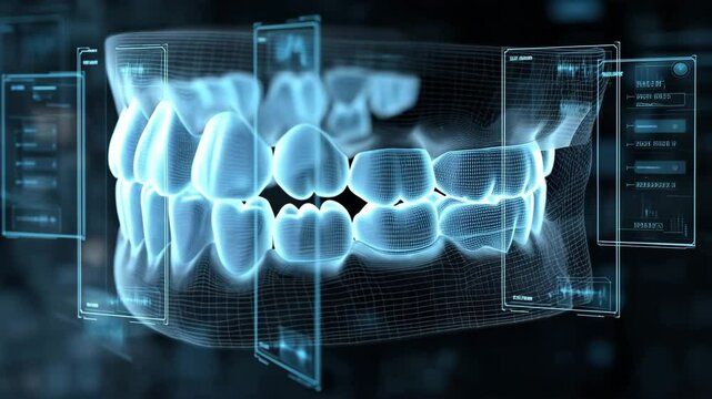 holographic display of human jaw teeth