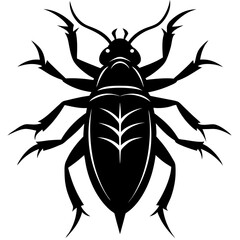 Giant water bug silhouette vector illustration 