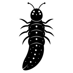 Glowworm silhouette vector illustration 