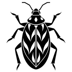 Harlequin bug silhouette vector illustration 
