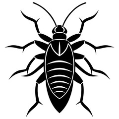 Head louse silhouette vector illustration 