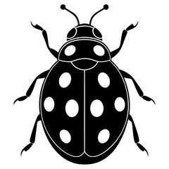 Ladybug silhouette vector illustration 