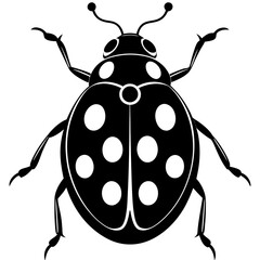 Ladybug silhouette vector illustration 