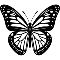 Monarch butterfly realistic style silhouette vector illustration 