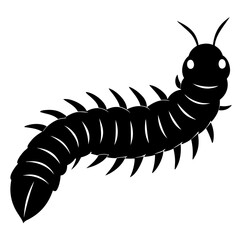 Oak worm silhouette vector illustration 