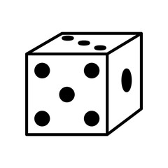 Black and White Dice Vector Illustration Representing Gaming and Chance