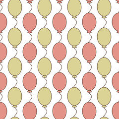 Party balloons. Seamless vector pattern for fabric design, wrapping paper, wallpapers.  Hand drawn.