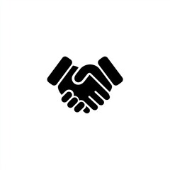 Handshake icon symbolizing partnership and business agreement in flat black design