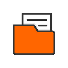 folder and file flat colourful icon, Document and Directory Symbol, file management, organization, and digital storage, interfaces, mobile apps, websites, and business presentations, data storage