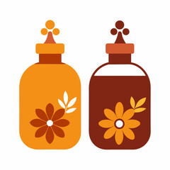 Vector perfume bottle with delicate floral essence