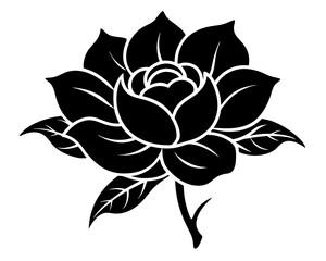 Hand Drawn Flower Silhouette Vector & SVG, Flower Vector Design