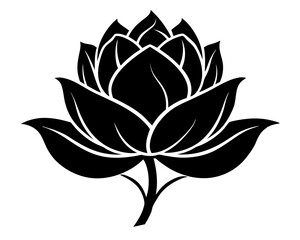 Hand Drawn Flower Silhouette Vector & SVG, Flower Vector Design