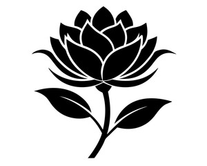 Hand Drawn Flower Silhouette Vector & SVG, Flower Vector Design