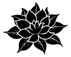 Hand Drawn Flower Silhouette Vector & SVG, Flower Vector Design