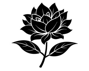 Hand Drawn Flower Silhouette Vector & SVG, Flower Vector Design