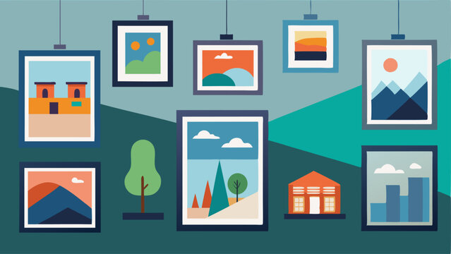 Artwork created by local artists adorning the walls.