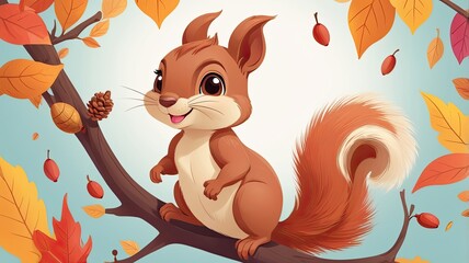 Fototapeta premium Cheeky Squirrel Delight!