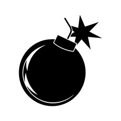 Cartoon Bomb Silhouette vector illustration