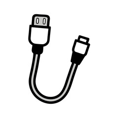 usb cable on white background