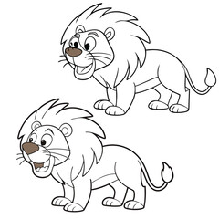 coloring book lion. Adobe Illustrator Artwork