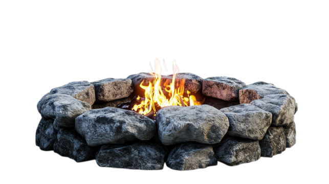 Outdoor fire pit ideas backyard stone firepit design inspiration for cozy evenings and gatherings design on transparent background