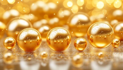 Naklejka premium A hair care idea showcasing silky strands infused with golden oil drops, emphasizing deep hydration and nourishment, with glowing light reflections, in macro beauty photography, ultra-HD