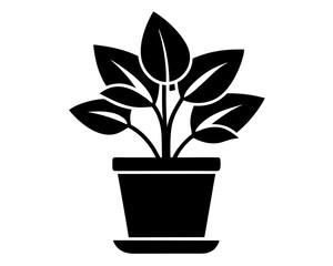 House Plant Silhouette Vector & SVG | Minimalist Botanical Vector for Home Decor, Crafts & Plant Lover Designs