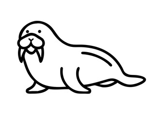 Fototapeta premium walrus. animal icon.