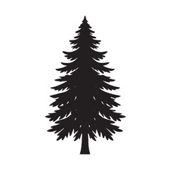 Spruce tree silhouette for evergreen themes