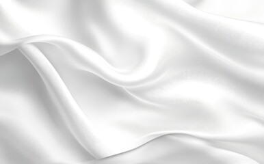 Obraz premium Graceful and artistic white waves mimicking silk, crafting a refined and dynamic abstract background with a soft aesthetic