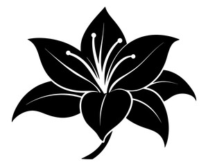 Lily Flower Silhouette Vector & SVG | Elegant Floral Vector for Wedding Decor, Crafts & Nature-Inspired Designs