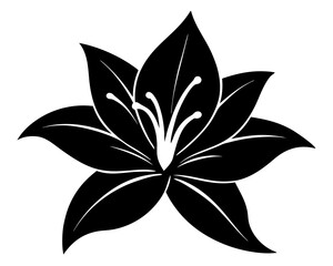 Lily Flower Silhouette Vector & SVG | Elegant Floral Vector for Wedding Decor, Crafts & Nature-Inspired Designs