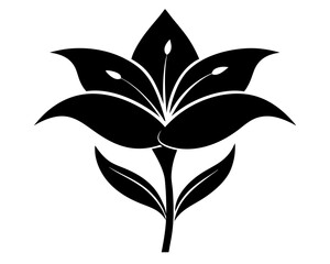 Lily Flower Silhouette Vector & SVG | Elegant Floral Vector for Wedding Decor, Crafts & Nature-Inspired Designs