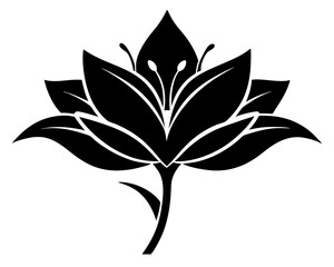 Lily Flower Silhouette Vector & SVG | Elegant Floral Vector for Wedding Decor, Crafts & Nature-Inspired Designs