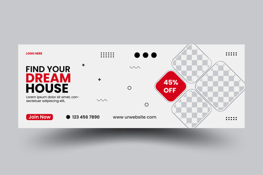 Modern Real Estate Facebook Cover – Home Sale Marketing Template for Social Media