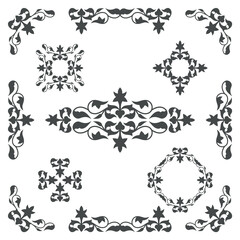 Old fashioned floral design element for textures and backgrounds