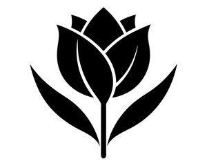 Tulip Flower Silhouette Vector & SVG - Elegant Floral Vector for Spring Crafts, Wedding Decor & Nature-Inspired Designs