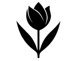 Tulip Flower Silhouette Vector & SVG - Elegant Floral Vector for Spring Crafts, Wedding Decor & Nature-Inspired Designs