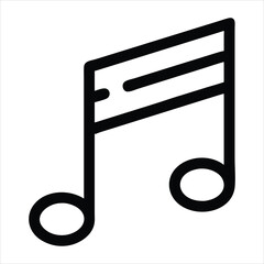  Music note vector icon illustration on white background.