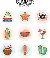 Summer Icons Collection | Color Art Styles