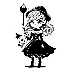 Enchanting Witch Vector Illustration for Halloween
