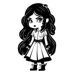 Whimsical Chibi Girl Character Illustration Art