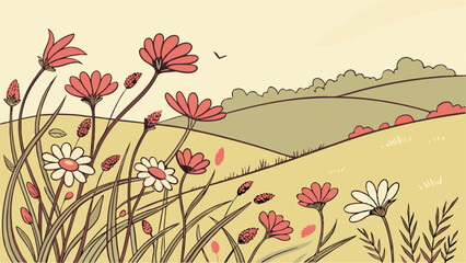 Naklejka premium field of flowers
